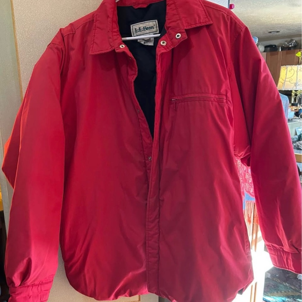 L.L. Bean Men’s Vibrant Red Utility Jacket-Large -Excellent